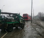 «Буроям» догнал междугородний автобус и перевернулся на трассе в Бердске