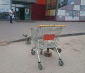 С парковки у «Астора» в Бердске неизвестные подростки угнали продуктовые тележки 