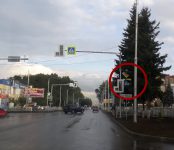 Фотофакт: Ёлка ограничивает обзор дорожных знаков в Бердске