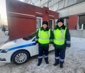 Многодетная жительница Новосибирска поблагодарила полицейских за оказание помощи на дороге