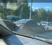 Из-за ДТП из пяти иномарок образовалась 9-бальная пробка на трассе Р-256 в Бердске
